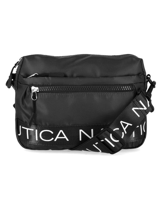 Nautica Black S Nylon Bean Bag Crossbody/belt Bag With Adjustable Shoulder Strap Crossbody