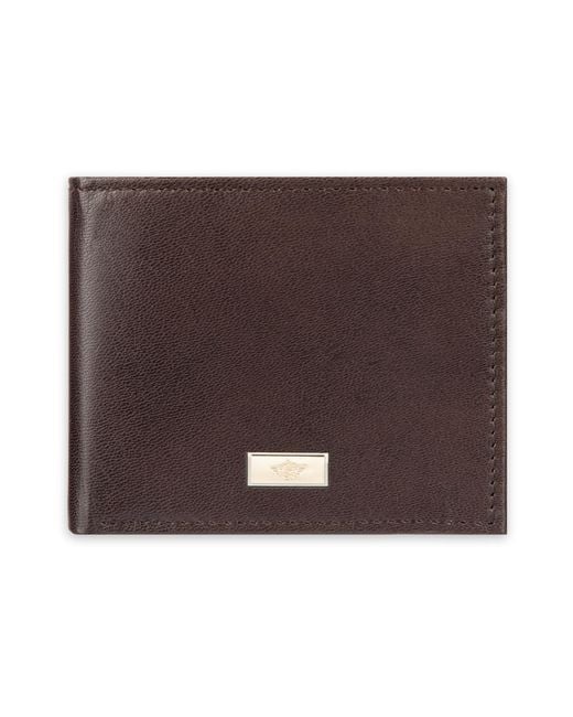 Dockers Brown Two-tone Ornament Leather Extra Capacity Bifold Wallet for men