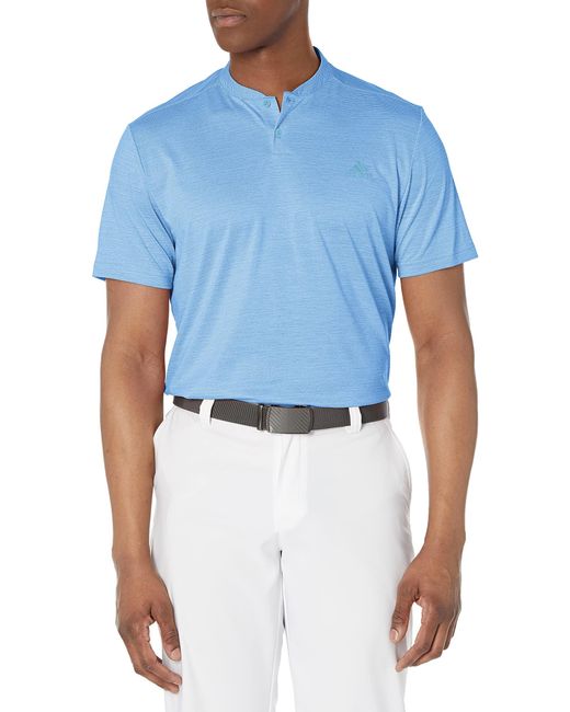 Adidas Blue Golf S Texture Stripe Polo Shirt for men