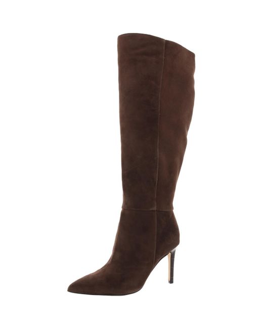 Nine West Brown Richy Wide Calf Leather Knee-High Boots