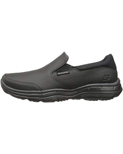 Skechers Leather Glides Calculous Slip-on Loafer in Black Leather ...