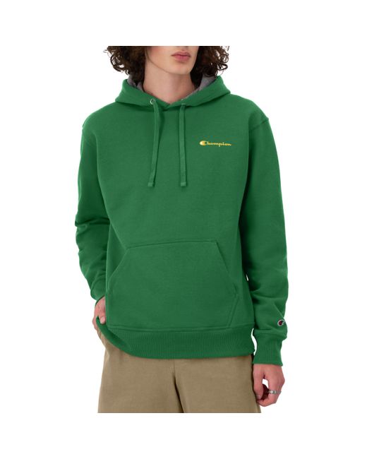 Champion Green , Powerblend, Fleece Hoodie, Comfortable Sweatshirt, Logo for men