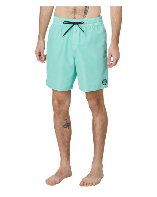 Volcom Green Standard 17-inch Elastic Waist Surf Swim Trunks for men
