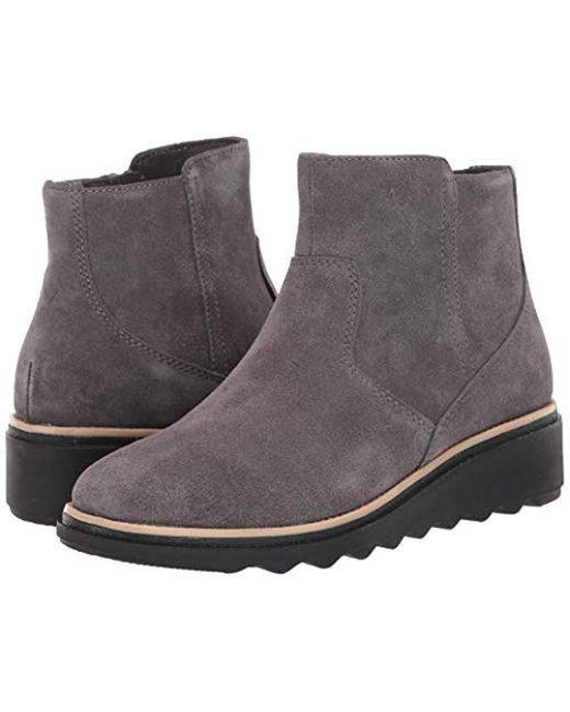 clarks gray ankle boots