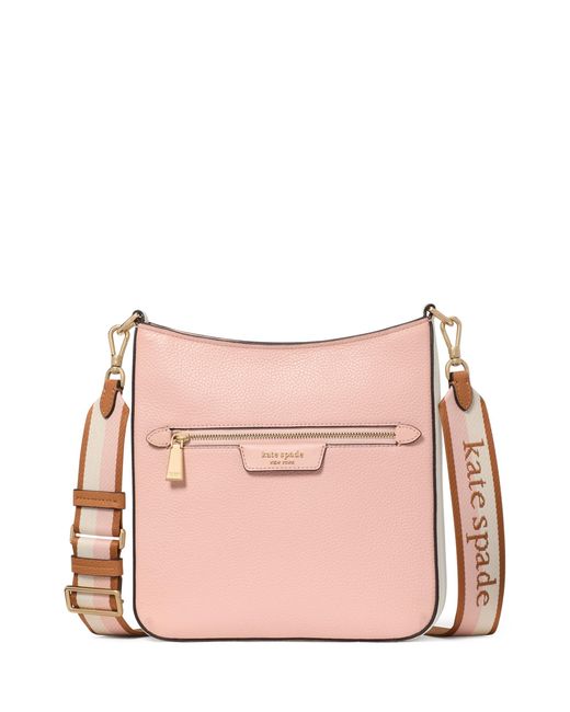 Kate Spade Pink Hudson Colorblocked Pebbled Leather Large Messenger Crossbody