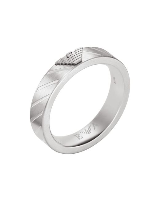 Emporio Armani Metallic Stainless Steel Band Ring for men
