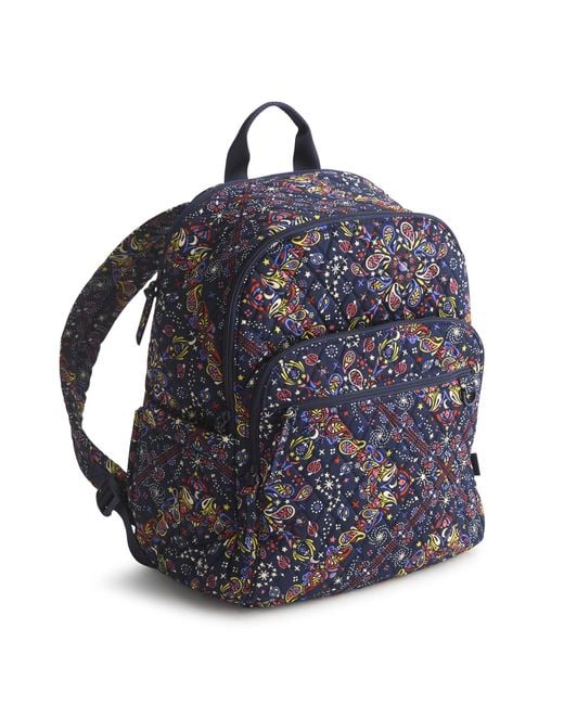 Vera Bradley Blue Premium Cotton Bancroft Backpack