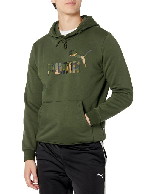 PUMA Essentials Big Logo Fleece Hoodie Kapuzenpullover in Green für Herren