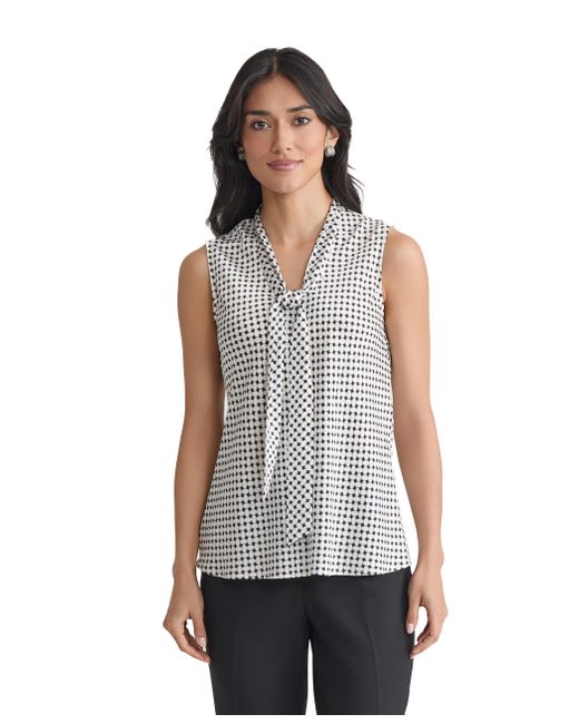 Kasper Women’s Sleeveless Tie-Front Blouse – Casual & Chic Top For Work Or Weekend