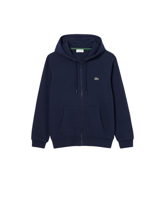 Lacoste Blue Non-brushed Fleece Half Zip Hoodie for men