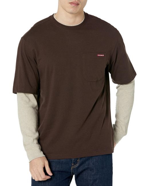 Wolverine Brown Miter Ii Long Sleeve Tee for men
