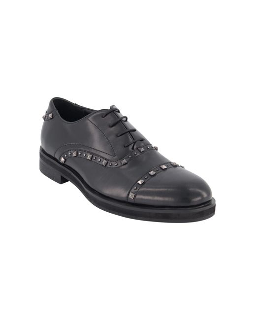 Karl Lagerfeld Black Paris Studded Leather Oxfords Dress Shoe Sneaker for men