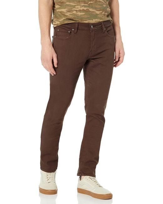 Guess Brown Eco Mid-rise Slim Tapered Jeans for men