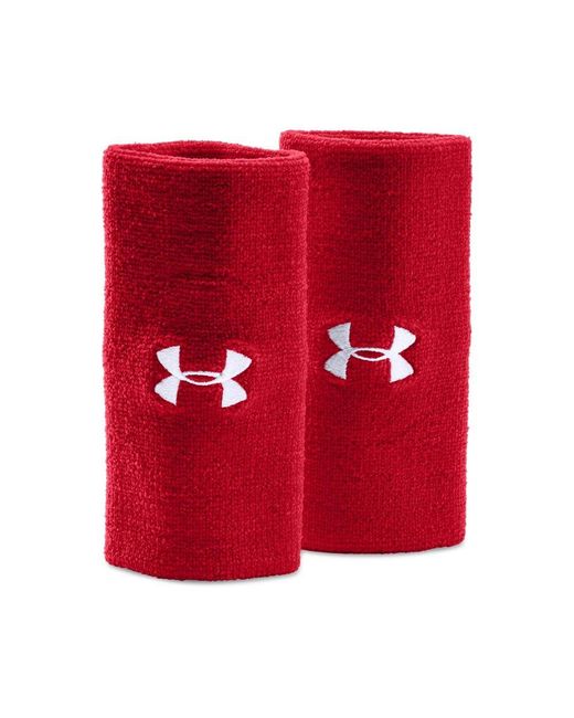 Under Armour Red 6" Performance Wristband 2-pack