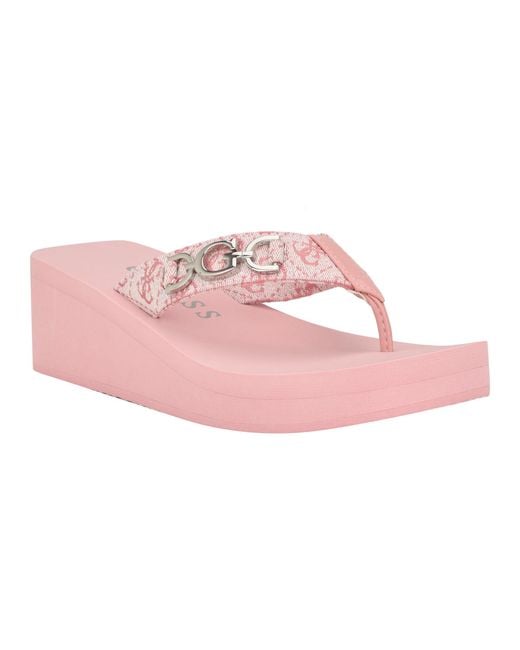 Guess Pink Edany Wedge Sandal