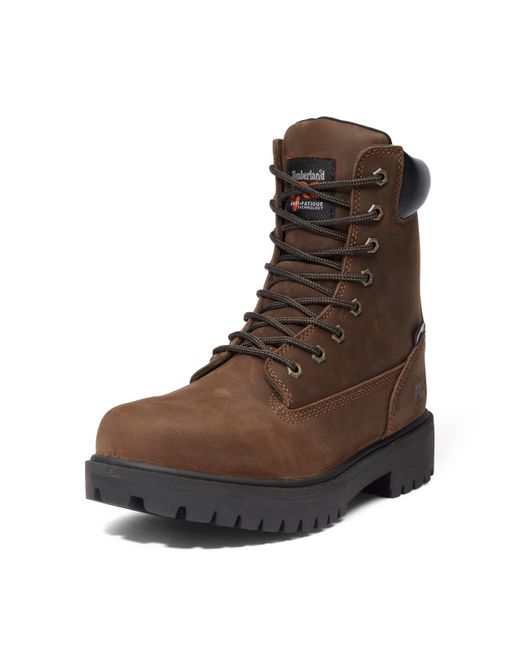 Timberland Brown Direct Attach 8 Inch Soft Toe Insulated Waterproof Industrial Work Boot for men