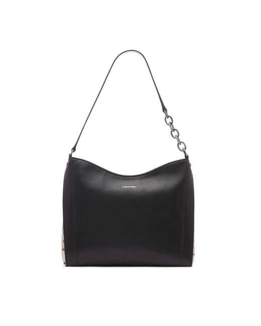 Calvin Klein Black Nova Chain Hobo Shoulder Bag