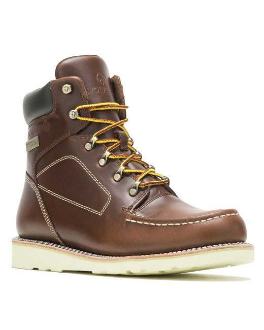 Wolverine Upland Moc Toe 6" Waterproof Construction Boot in Brown for