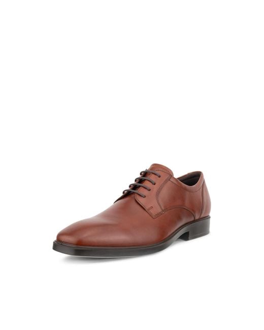 Ecco Brown Milan Plain Toe Oxford for men
