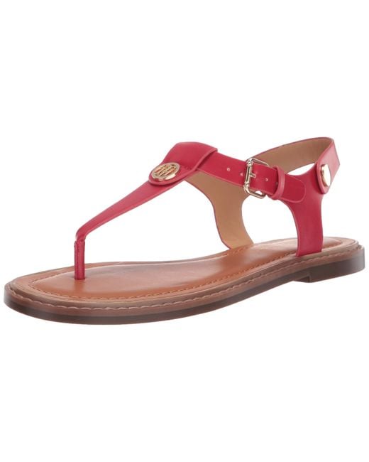 Tommy Hilfiger Bennia Flat Sandal in Red - Save 31% - Lyst