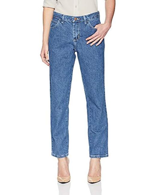 Lee Jeans Petite Relaxed Fit All Cotton Straight Leg Jean in Blue - Lyst