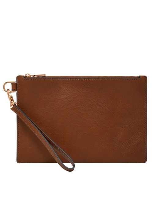 Fossil Brown Wristlet Pouch
