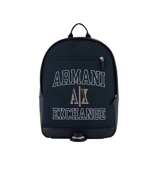 Emporio Armani Blue A | X Armani Exchange Armani Exchange Large Campus Capsule Ax Logo Backpack for men
