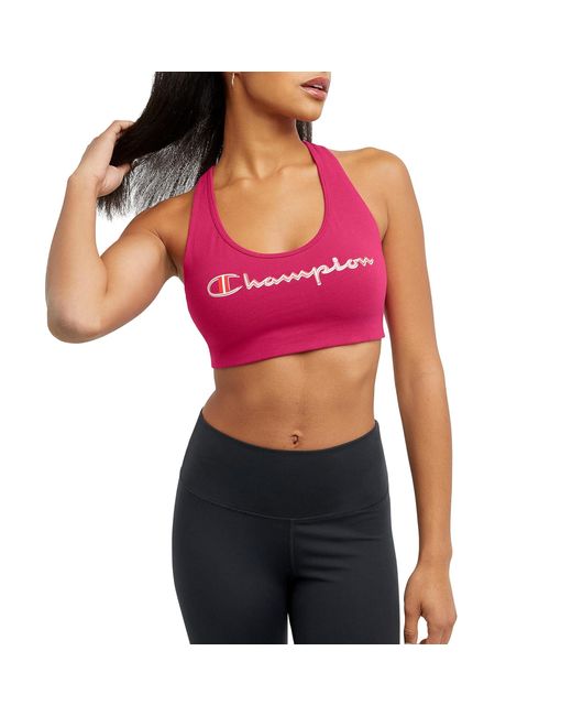 Champion Red , Authentic, Moderate Support, Classic Sports Bra For