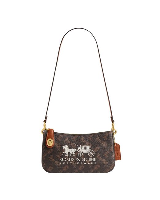 COACH Multicolor Horse And Carriage Coated Canvas Turnlock Penn Shoulder Bag