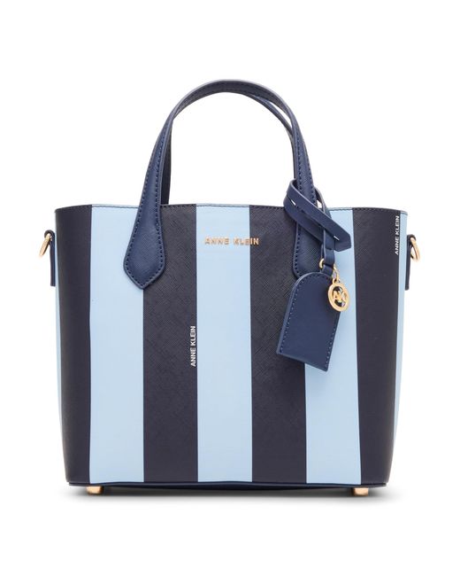 Anne Klein Blue S Bonded Mini Tote With Convertible Strap