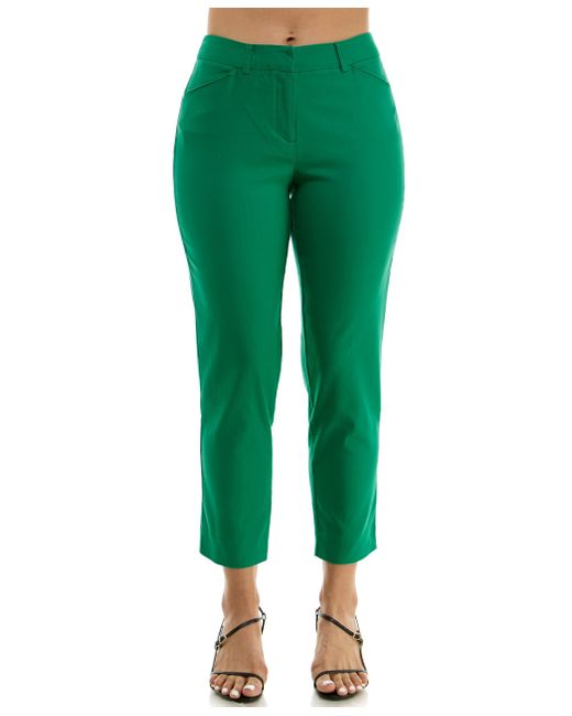 Nanette Lepore Green Freedom Stretch Flattering Pant With Slit Back Pockets