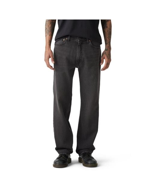 Levi's Black 555 Relaxed Straight Fit Jean, for men