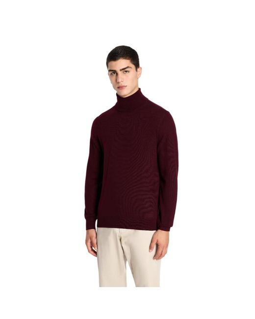 Emporio Armani Red A | X Armani Exchange Merino Wool Long Sleeve Turtleneck Sweater for men