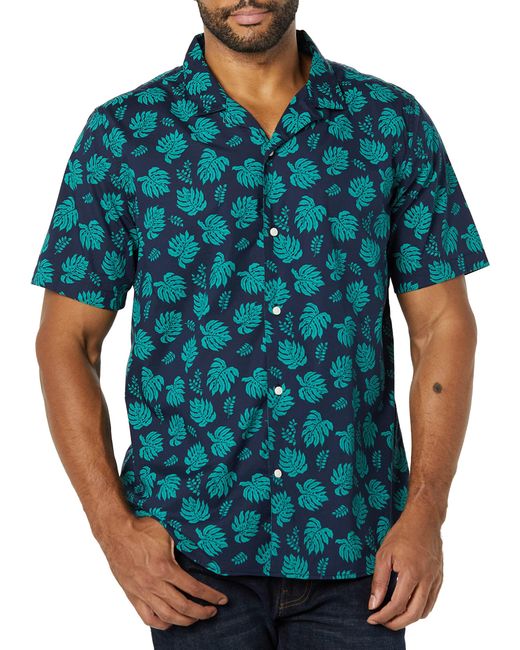 Amazon Essentials Blue Slim-fit Vacation Shirt for men