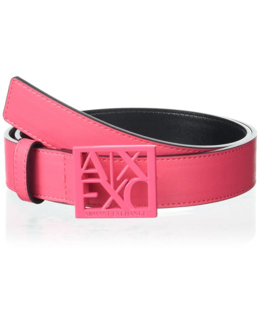 Emporio Armani Pink A | X Armani Exchange Ax Tonal Logo Hardware Belt