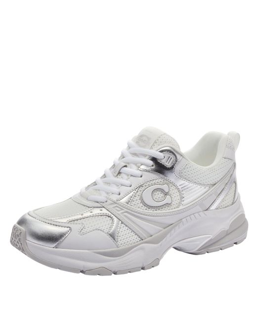 COACH White Metallic Mesh Sneaker