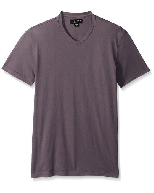 Velvet By Graham & Spencer Purple Samsen Short-sleeve V-neck T-shirt for men