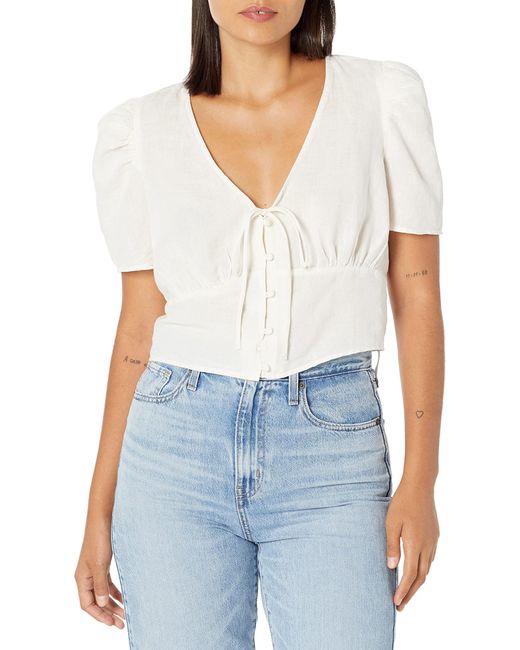 Levi's Luisa Puff Sleeve Blouse, in White | Lyst