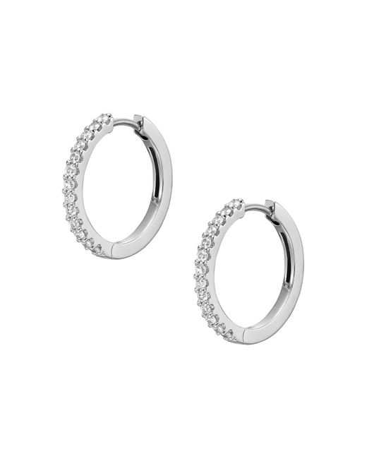 Fossil Metallic Ellis Pavé Glitz Stainless Steel Hoop Earrings
