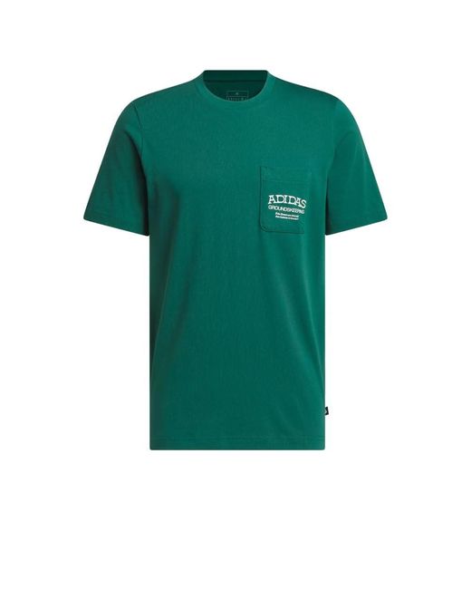 Adidas Green Golf Groundskeeper Graphic Pocket Tee for men