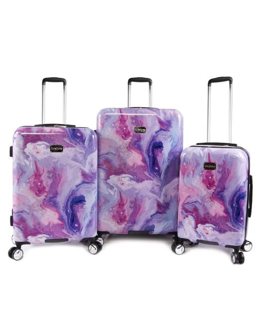 Bebe Purple Juni 3pc Spinner Suitcase Set