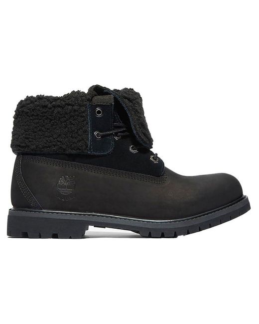 Timberland Black Warm-Lined Waterproof Roll-Top Boot For