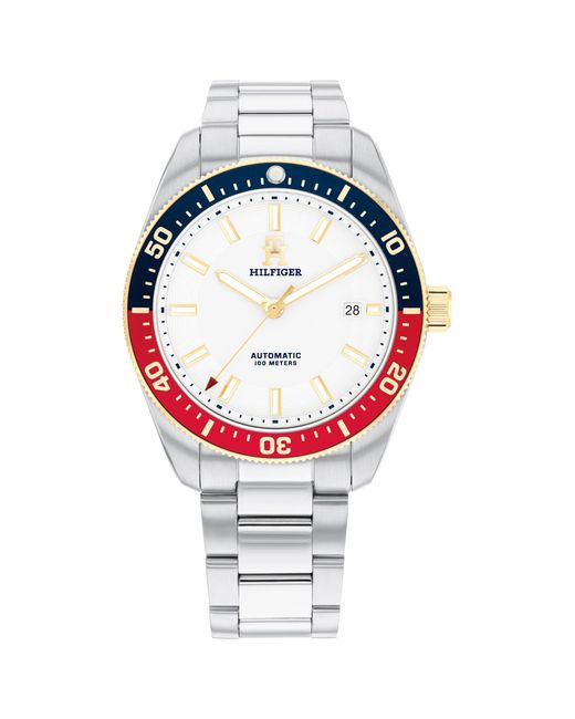 Tommy Hilfiger Metallic Japanese Automatic Movement On Stainless Steel Bracelet - 10 Atm Water Resistance - Gift For Him - Premium Fashion Timepiece For for men