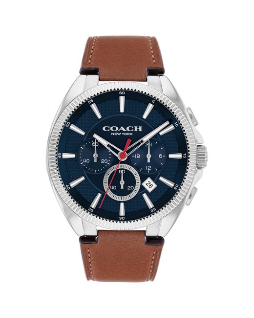 COACH Blue Chronograph Wristwatch With Date Window And Subdials For for men