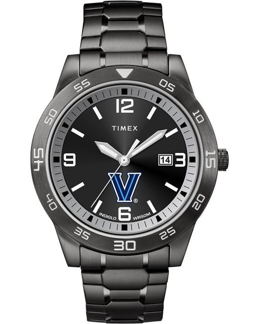 Timex Tribute Collegiate Acclaim 42mm Watch – Villanova Wildcats With Black Stainless Steel Expansion for men