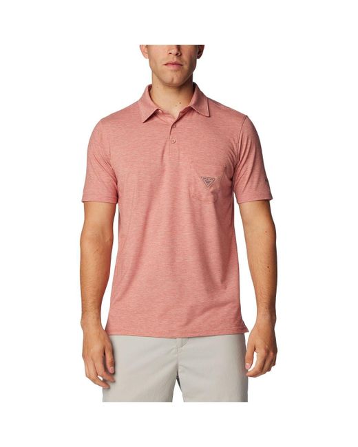 Columbia Pink Pfg Uncharted Polo for men