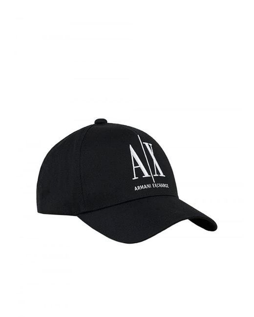 Emporio Armani Black A|x Armani Exchange Mens Logo Baseball Hat Cap for men