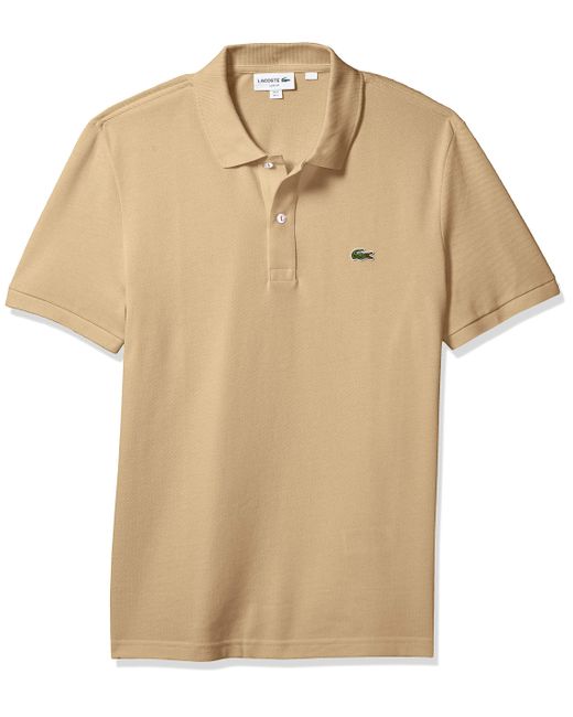 Lacoste Natural Classic Pique Slim Fit Short Sleeve Polo Shirt for men