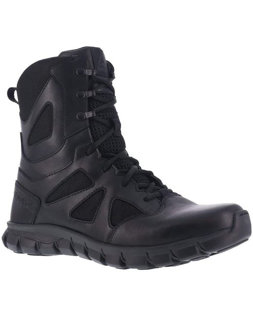Reebok Black Mens Sublite Cushion 8" Military Tactical Boot for men