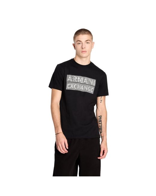 Emporio Armani Armani Exchange A|X T-Shirt Illusion Box Logo Slim Fit in Black für Herren